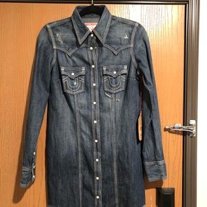 True Religion Jean Shirt Dress Rocky XS So Cute